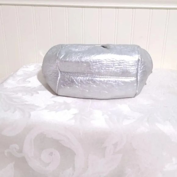 NEW Big Buddha SHINY Metallic SILVER Mini Crossbody Clutch Purse Rhinestone Zip - Picture 10 of 12